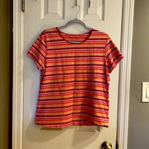 Y2K skater style faded glory striped T-shirt size large.